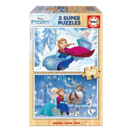 Puzzle 2×50 EDUCA Frozen Ξύλινο