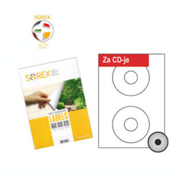 Ετικέτες Αυτοκόλλητες Sorex για CD σε Α4 για Εκτυπωτή 100Φ