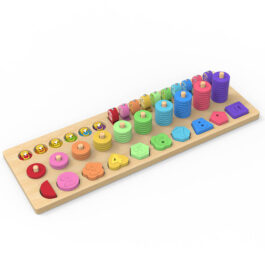 4 in 1 Wooden Rainbow Stacking Fishing Number Puzzle