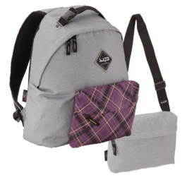 Τσάντα Πλάτης Bodypack Με 2 Τσαντάκια 29.5×41.5x18cm Make My Pack Tweed Γκρι