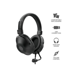 Ακουστικά Trust Ενσύρματα Με Μικρόφωνο & USB  Για PC/Laptop Ozo Μαύρα