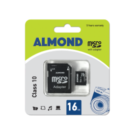 Μνήμη Micro SDHC Almond Με Αντάπτορα MSD 16GB Class10