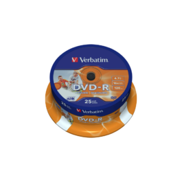 DVD-R Verbatim 4.7GB 16x 25Τεμ Printable Cakebox