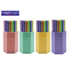 Μολυβοθήκη Πλαστική Metron Υποδεκάμετρο 15cm Παστέλ Χρώματα