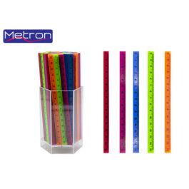 Μολυβοθήκη Πλαστική Metron Υποδεκάμετρο 15cm Έντονα Χρώματα