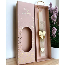 Λαμπάδα Γυναικεία Romantic Heart με Σκουλαρίκια Χρυσά Σε Κουτί
