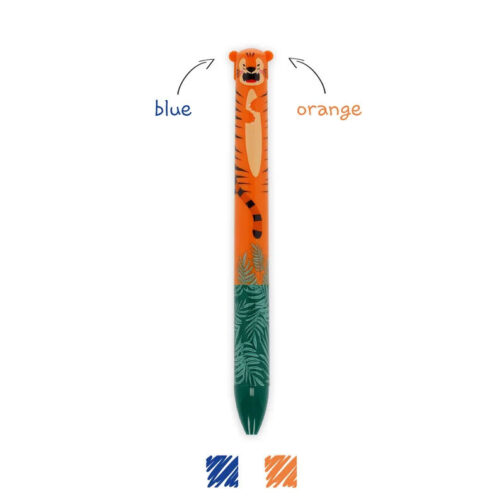 Legami Two-Colour Ballpoint Pen - Click&Clack - Tiger